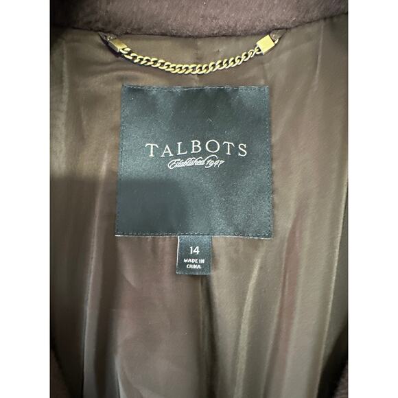 Talbots Women Brown 3 Button Wool Coat Size 14 - Picture 3 of 6